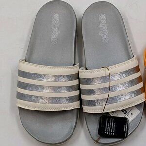 Adidas Adillette Comfort Slides Womens in Silver Size 5  NIB